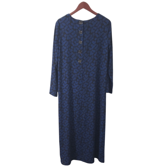 Elizabeth and James Blue Floral Long Sleeve Maxi Dress Small Boho Shabby Goth - Picture 4 of 13